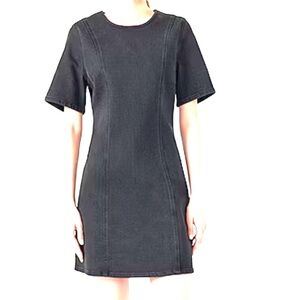 NWT Rebecca Minkoff Black Denim Short Sleeve Dress Medium Wash Boho Women Medium